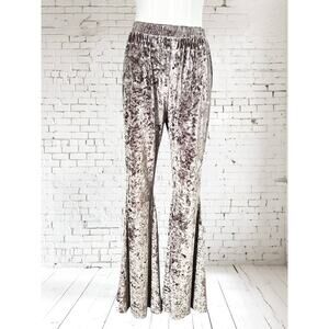 Charlie O. by Kinnucan's Boho Crushed Velvet Flared High Waist Pants Size Large